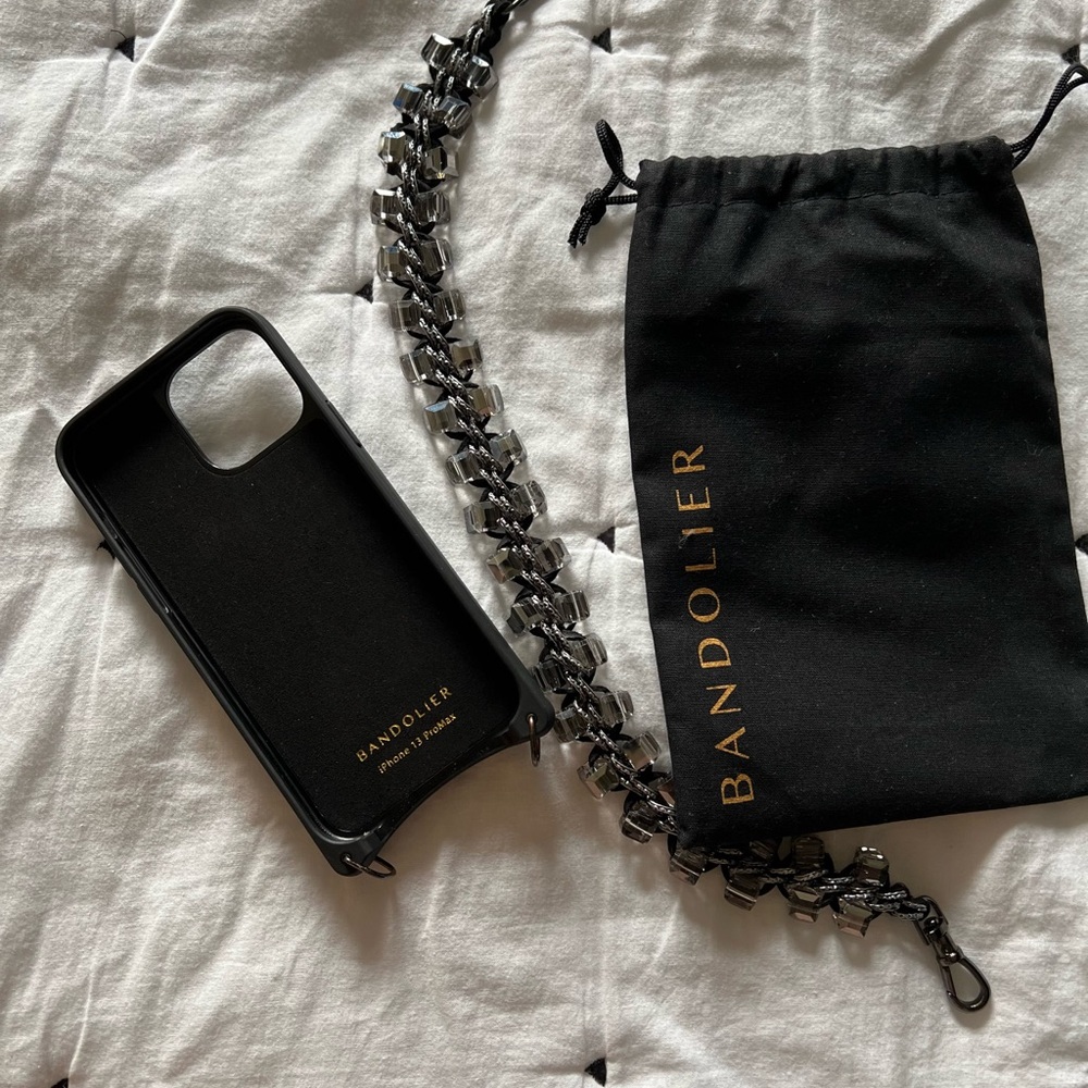 Bandolier Black iPhone 13 Pro Max Case with Chain